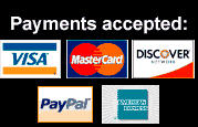 Visa | Master Card | Discover Network | Paypal | American Express